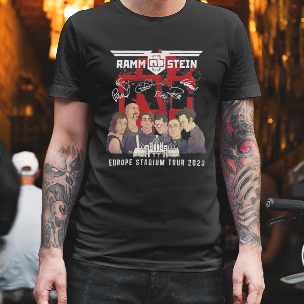 Rammstein Europe Stadium Tour 2023 signatures shirt