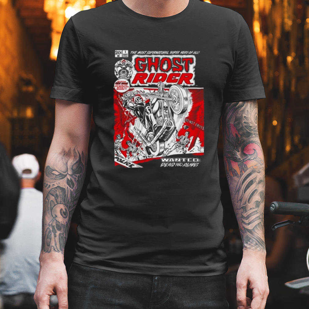 Men’s Marvel ghost rider comic book cover print shirt