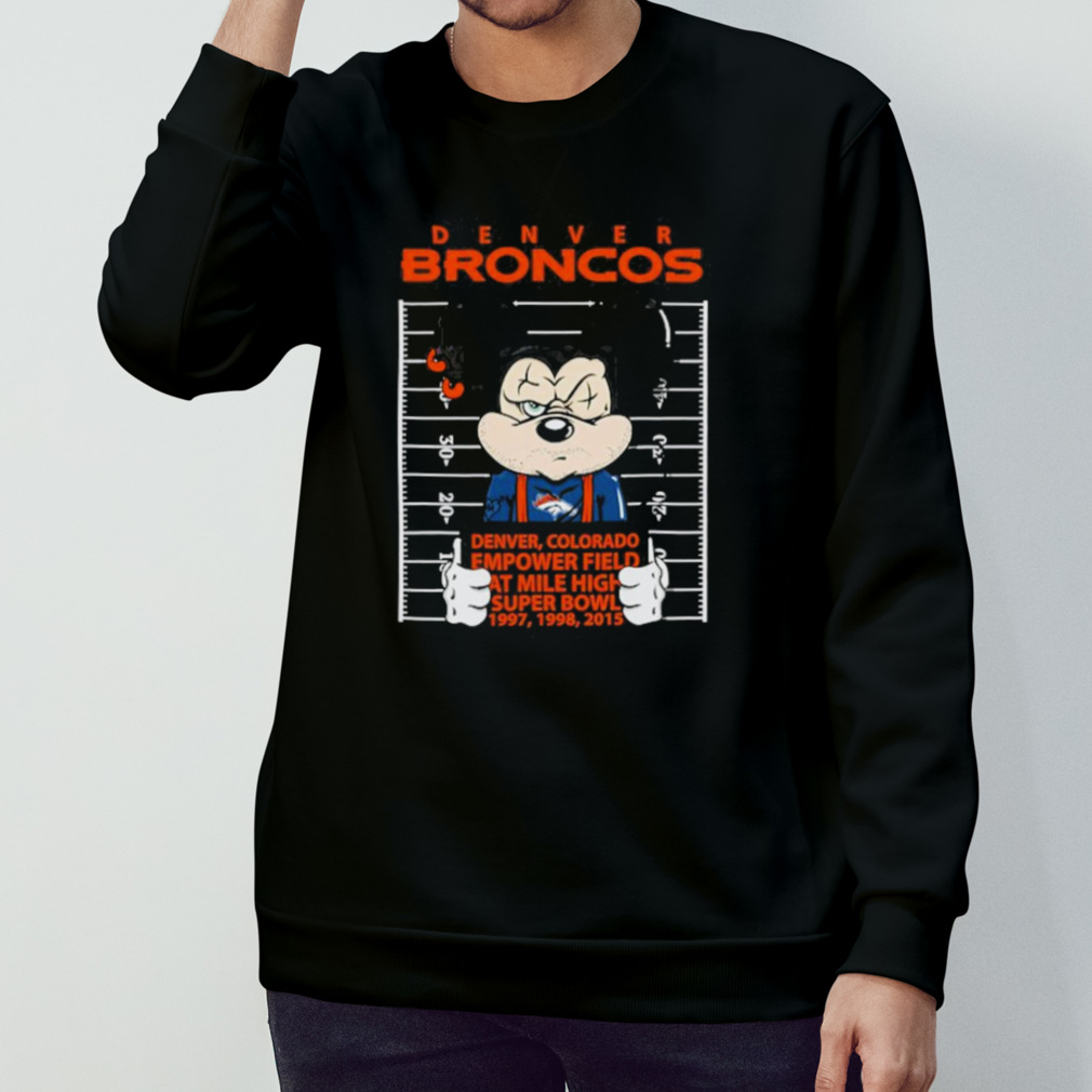 Denver Broncos Slogan Mile High Football Mickey Mouse T-Shirt - T