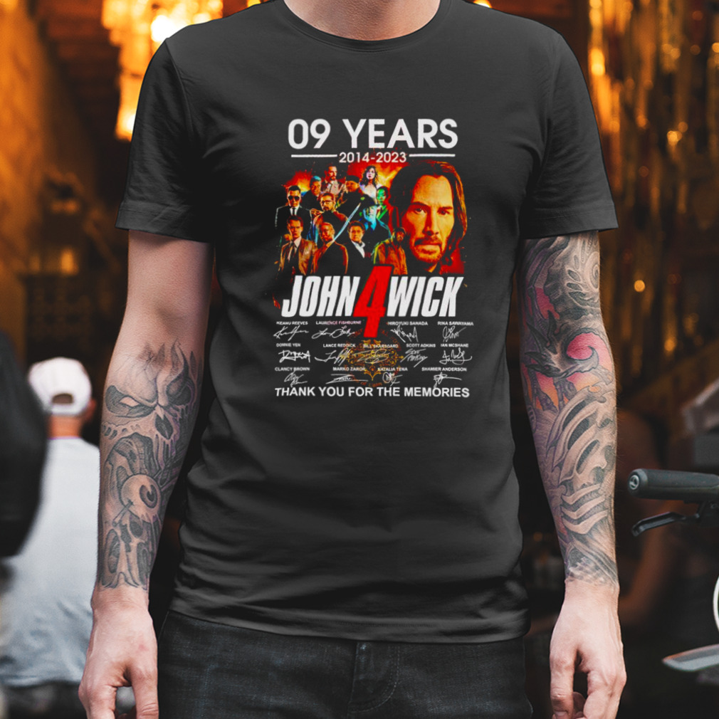 09 years of john wick 2014 2023 thank you for the memories signatures shirt