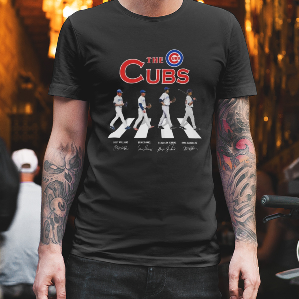 Chicago Cubs billy williams ernie banks ferguson jenkins ryne sandberg signatures shirt