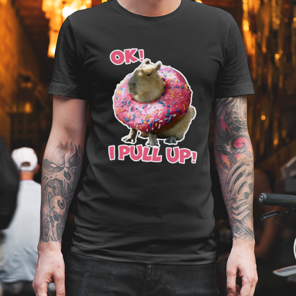 Ok I Pull Up Capybara Donut Funny Happybara Lesbian Capybara Is My Spirit Animal Cute Capybara In shirt
