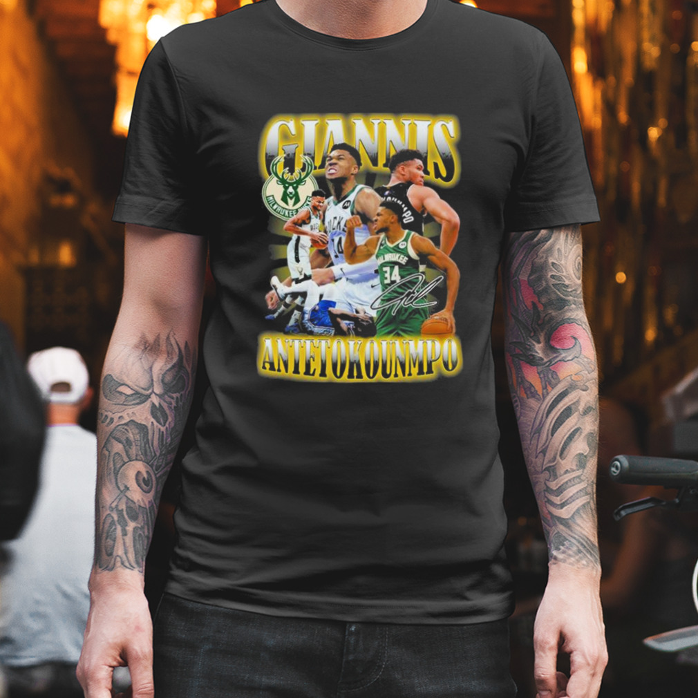 Giannis Antetokounmpo Milwaukee Bucks 2023 signature shirt