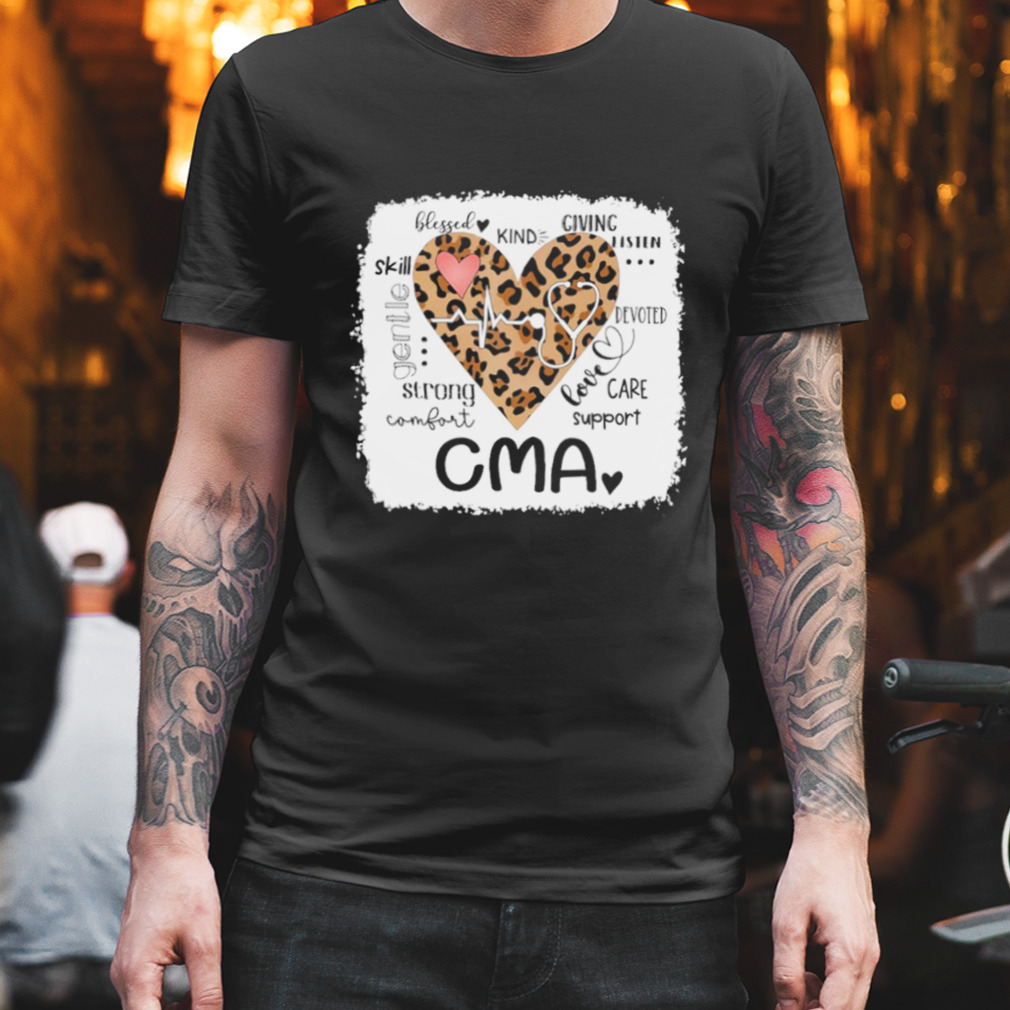 Leopard Heart Design With Bleach CMA Shirt