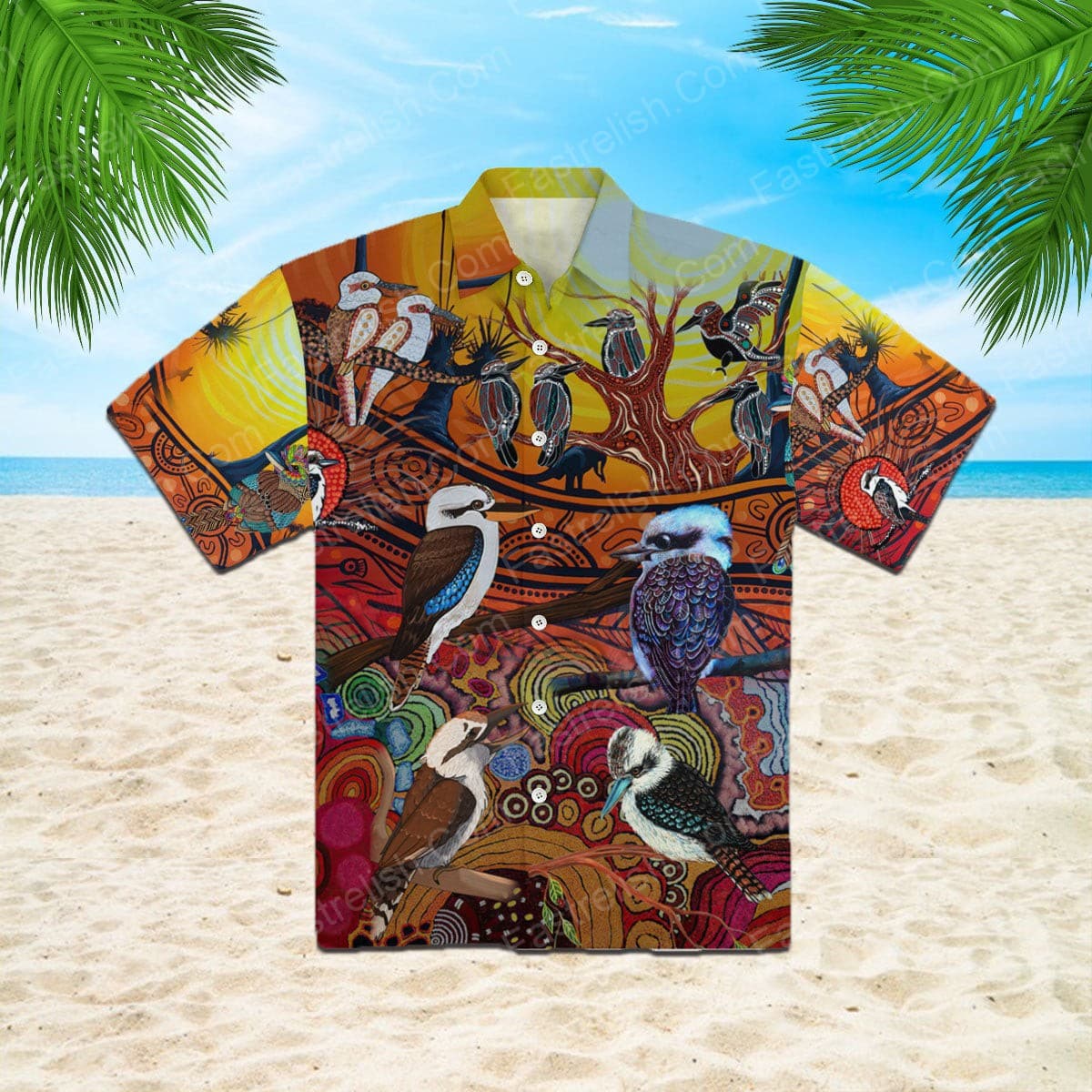 A Spirit Bird - Kookaburra Dreaming Aboriginal Art Aloha Hawaiian Shirts