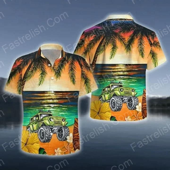Amazing Jeep On Beach Summer Vacation Hawaiian Shirt