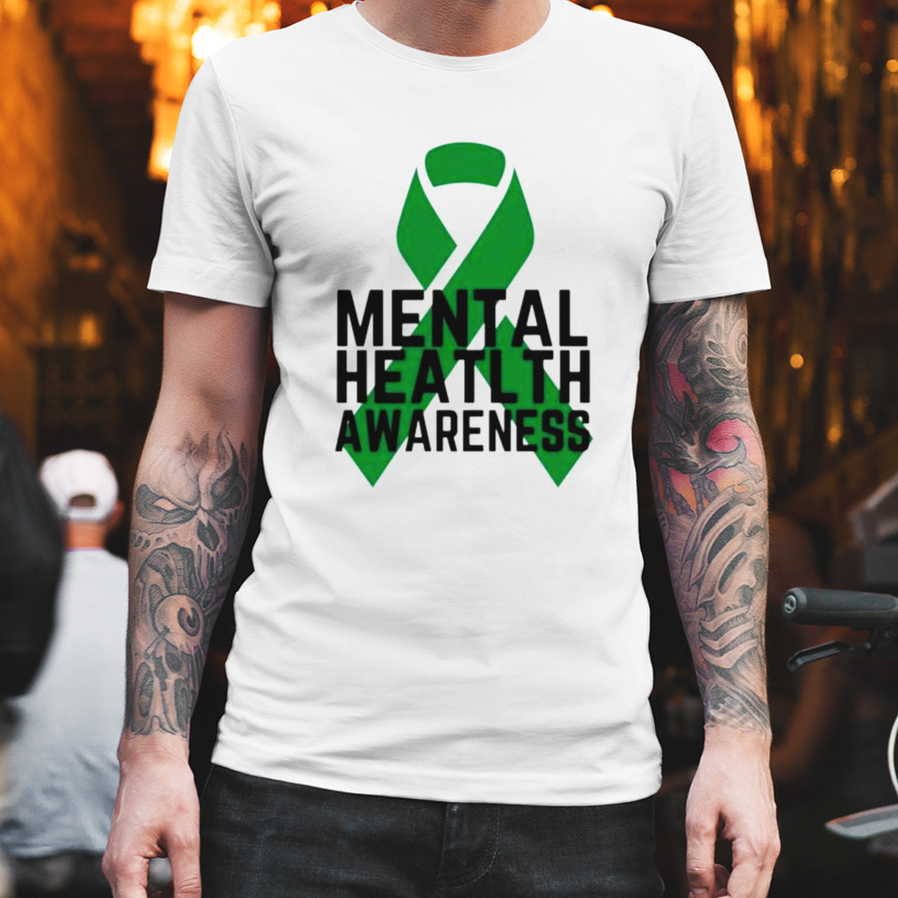 mental health awareness green ribbon shirt