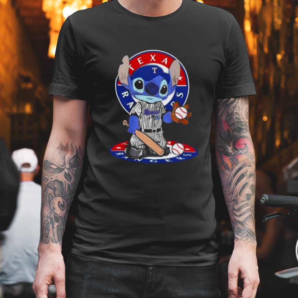 Baby Stitch Texas Rangers Baseball Logo 2023 T-shirt