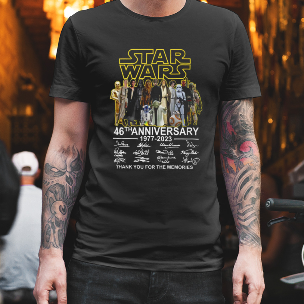 Star Wars 46th 1977-2023 Anniversary Thank For The Memories Tshirt Men 