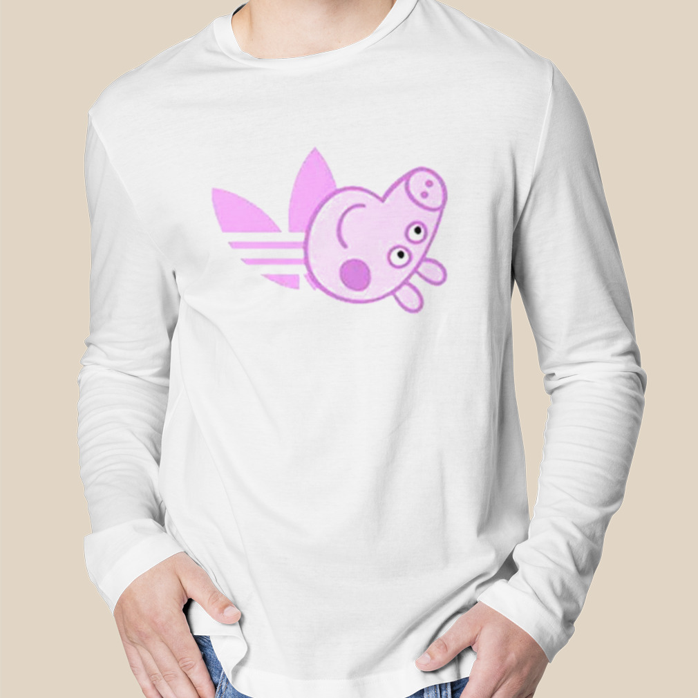 droefheid Afgeschaft Luchten Peppa Pig X Adidas Pink Logo parody shirt