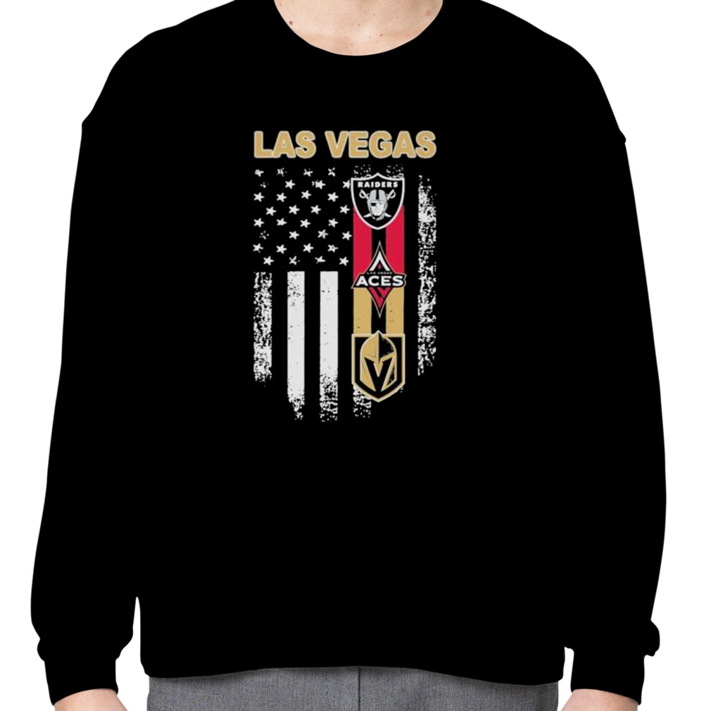 Las Vegas Raiders Vegas Golden Aces and Vegas Golden Knights Flag 2023 Shirt  - Bring Your Ideas, Thoughts And Imaginations Into Reality Today