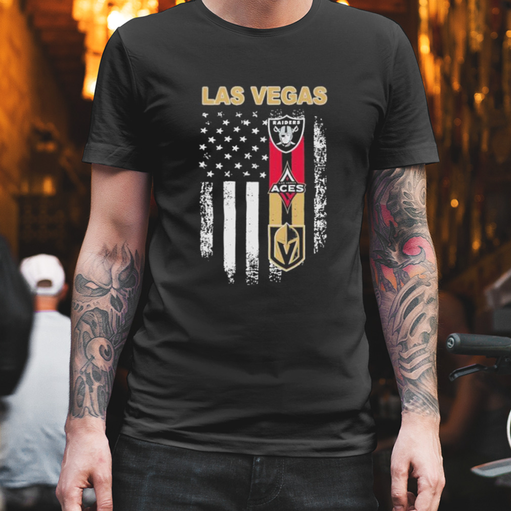 Las Vegas Raiders Vegas Golden Aces and Vegas Golden Knights Flag 2023 shirt