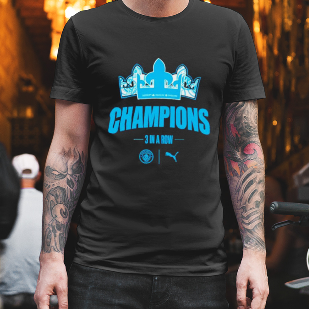 Manchester City Champions 3 in a row shirt