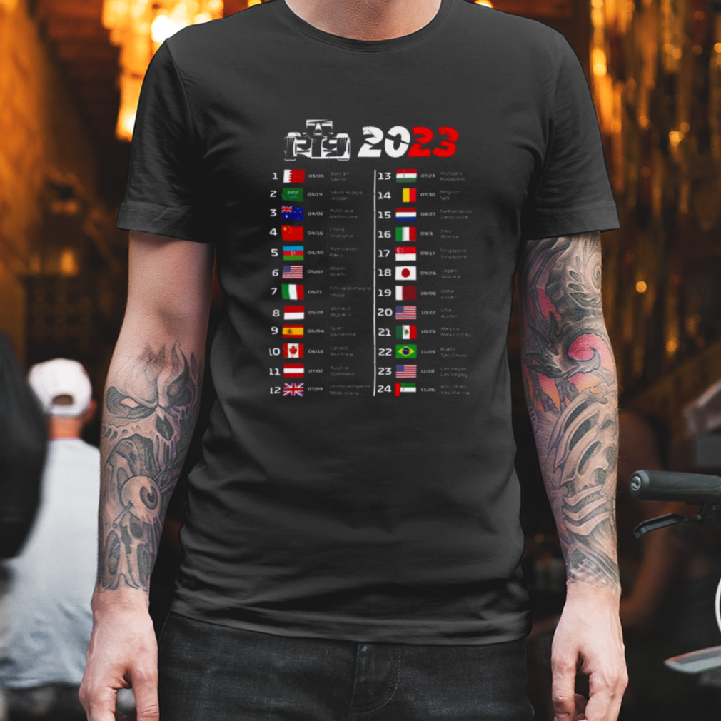 Formula one Calendar 2023 t-shirt