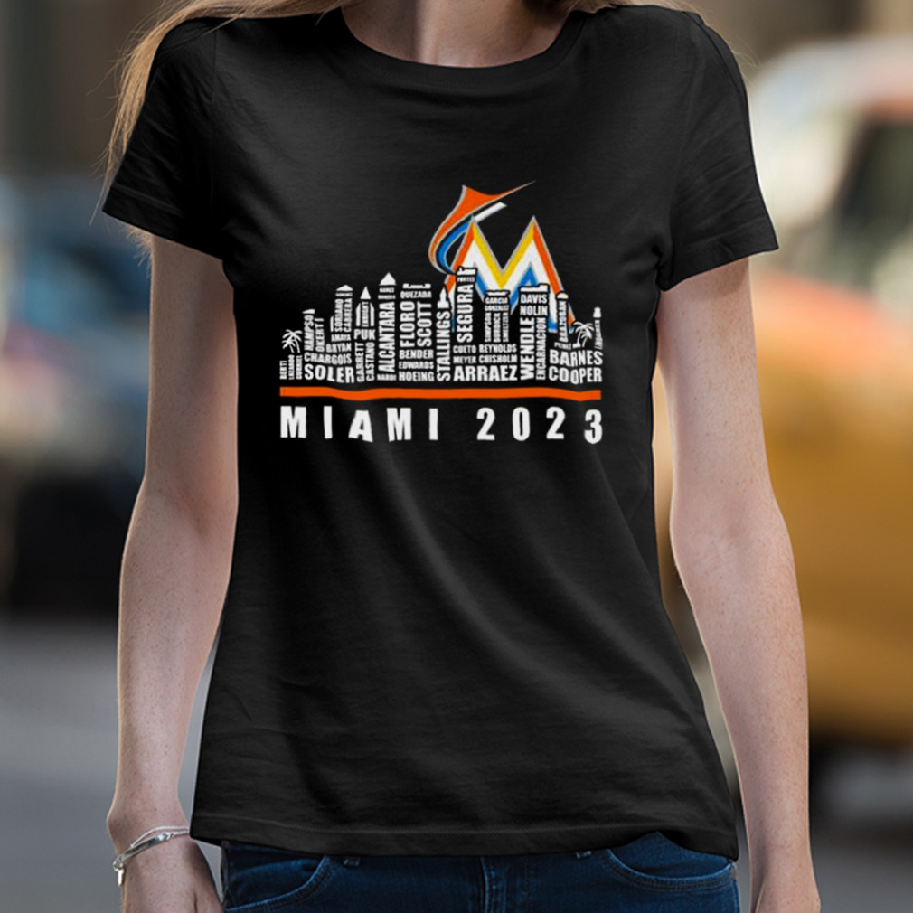 Miami Marlins 2023 Season Team Players Names In City Shirt - Bring