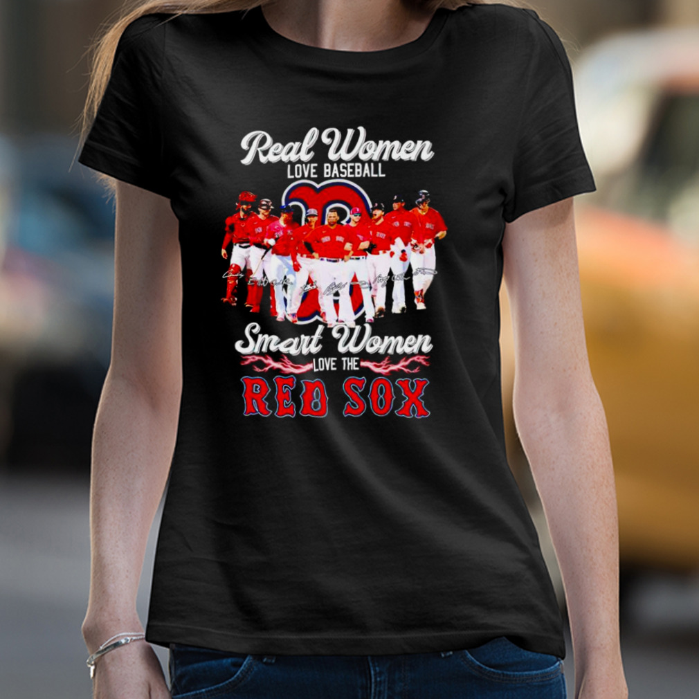 Real Women love baseball smart women love the Red Sox signature shirt,  hoodie, sweater and long sleeve