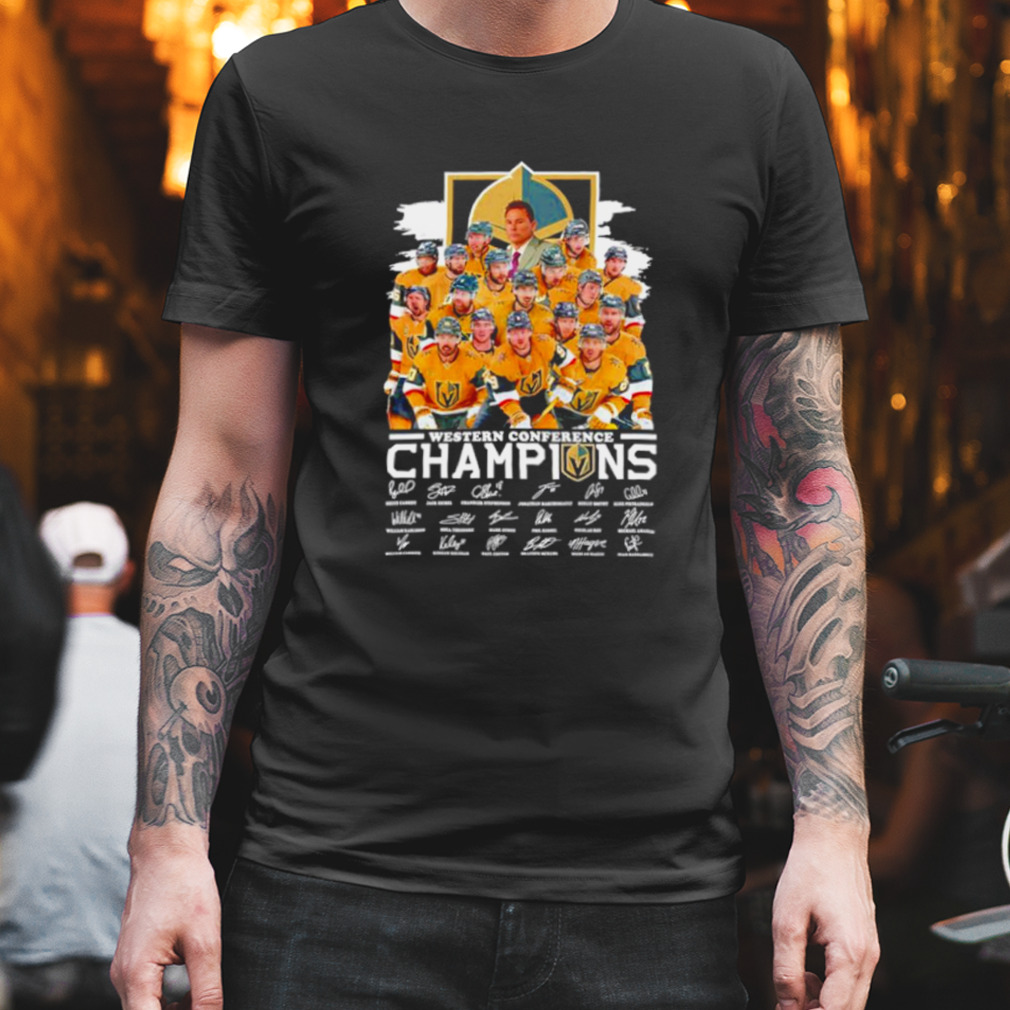 Vegas GOlden Knights Western Conference Champions signatures shirt