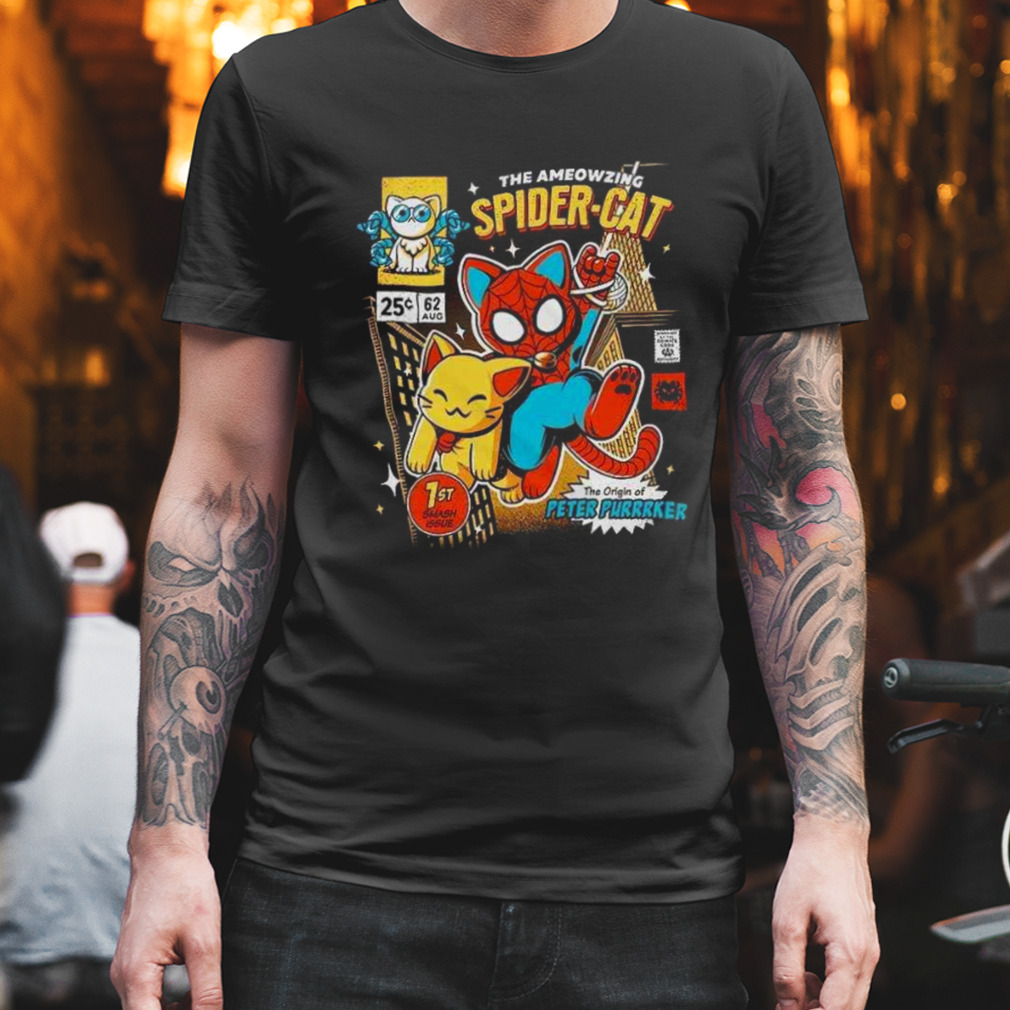 The Ameowzing Spider-Cat The Peter Purrrker Spider-Man Across The SpiderVerse Fan Gifts T-Shirt
