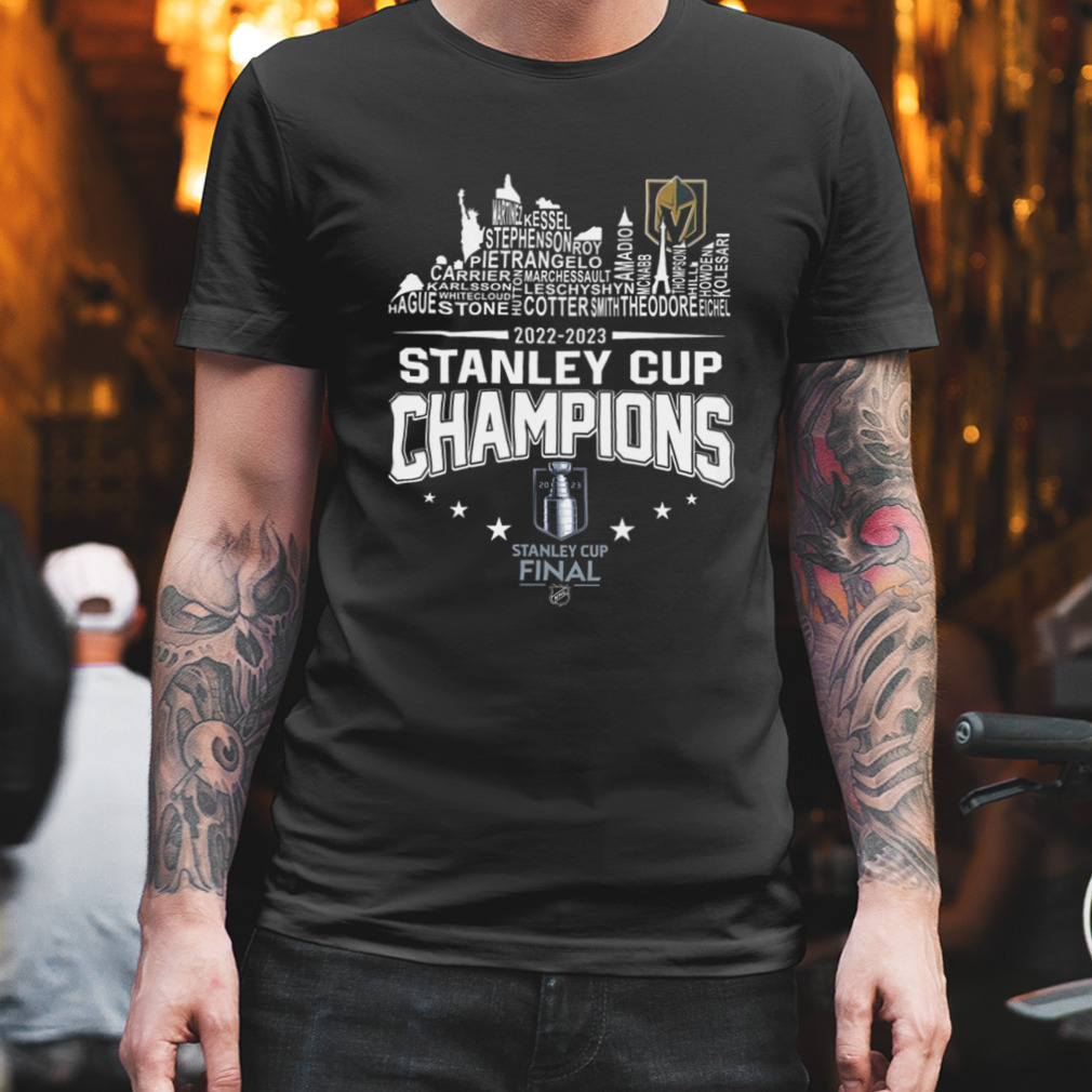 Vegas golden knights players names city skyline 2023 stanley cup