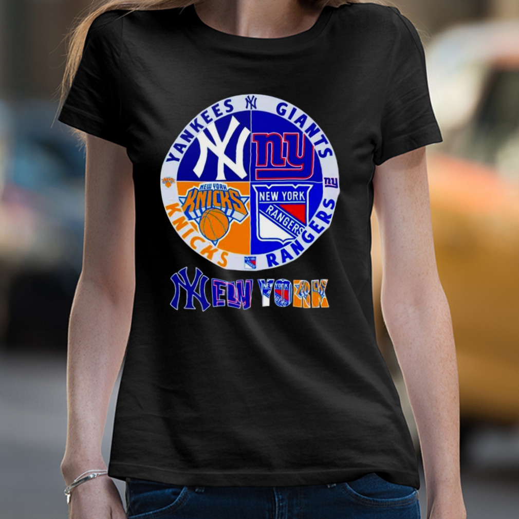 New York Yankees Giants Knicks Rangers Logo Shirt