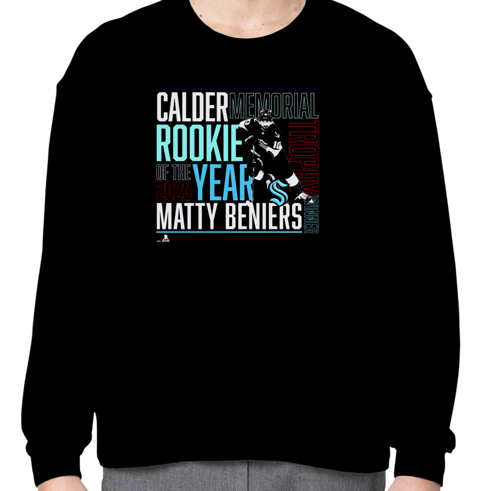 Eletees Matty Beniers Seattle Kraken 2023 Calder Trophy Winner Shirt