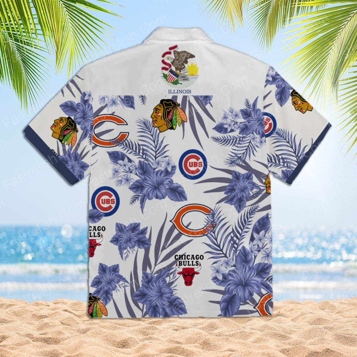 Chicago Cubs Bulls Blackhawks Bears Hawaiian Shirt For Fans