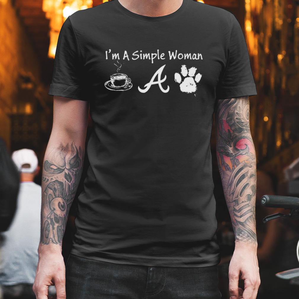 I'm a simple woman coffee Atlanta Braves paw dog shirt, hoodie