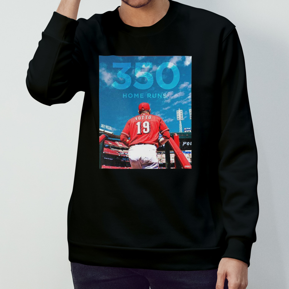 Joey Votto Cincinnati Reds with 350 home runs congratulations poster shirt,  hoodie, sweater and long sleeve