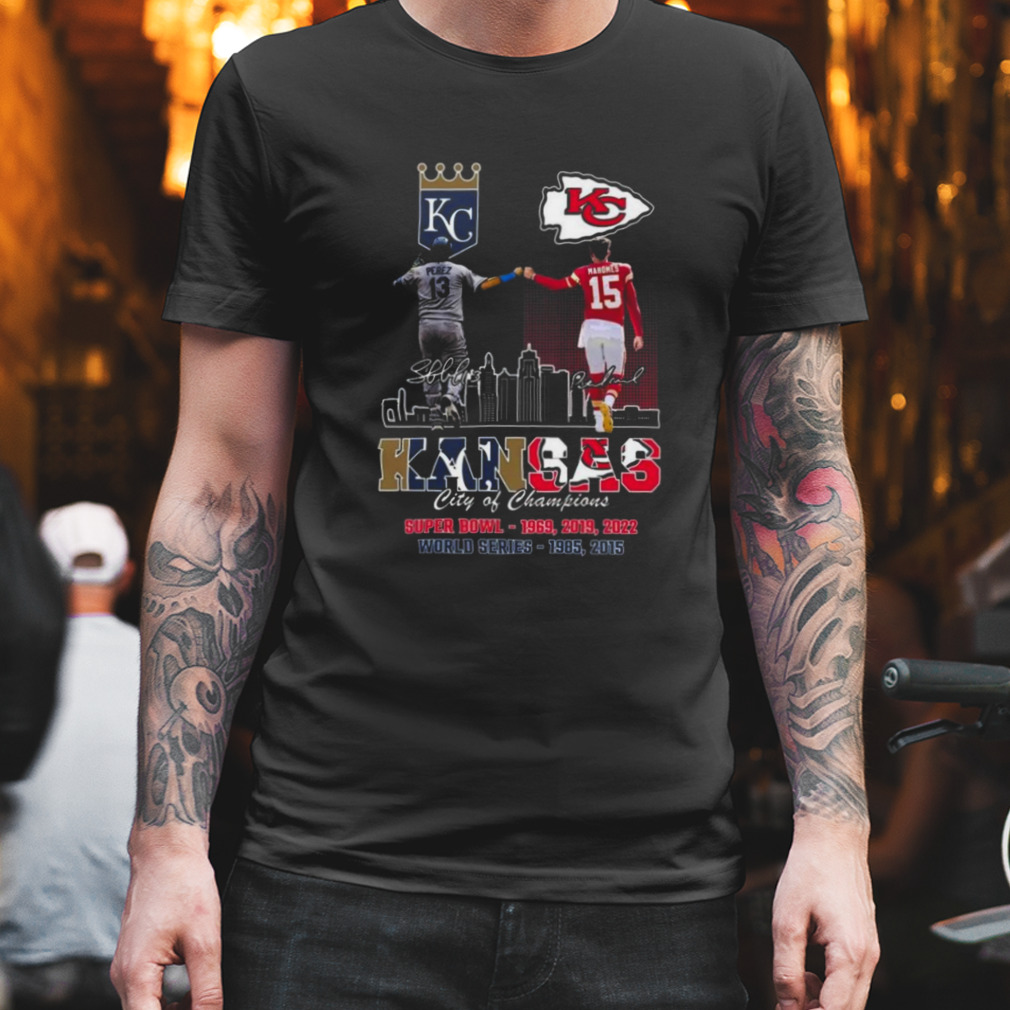 Kansas City Chiefs and Royals Mahomes and Perez champions shirt