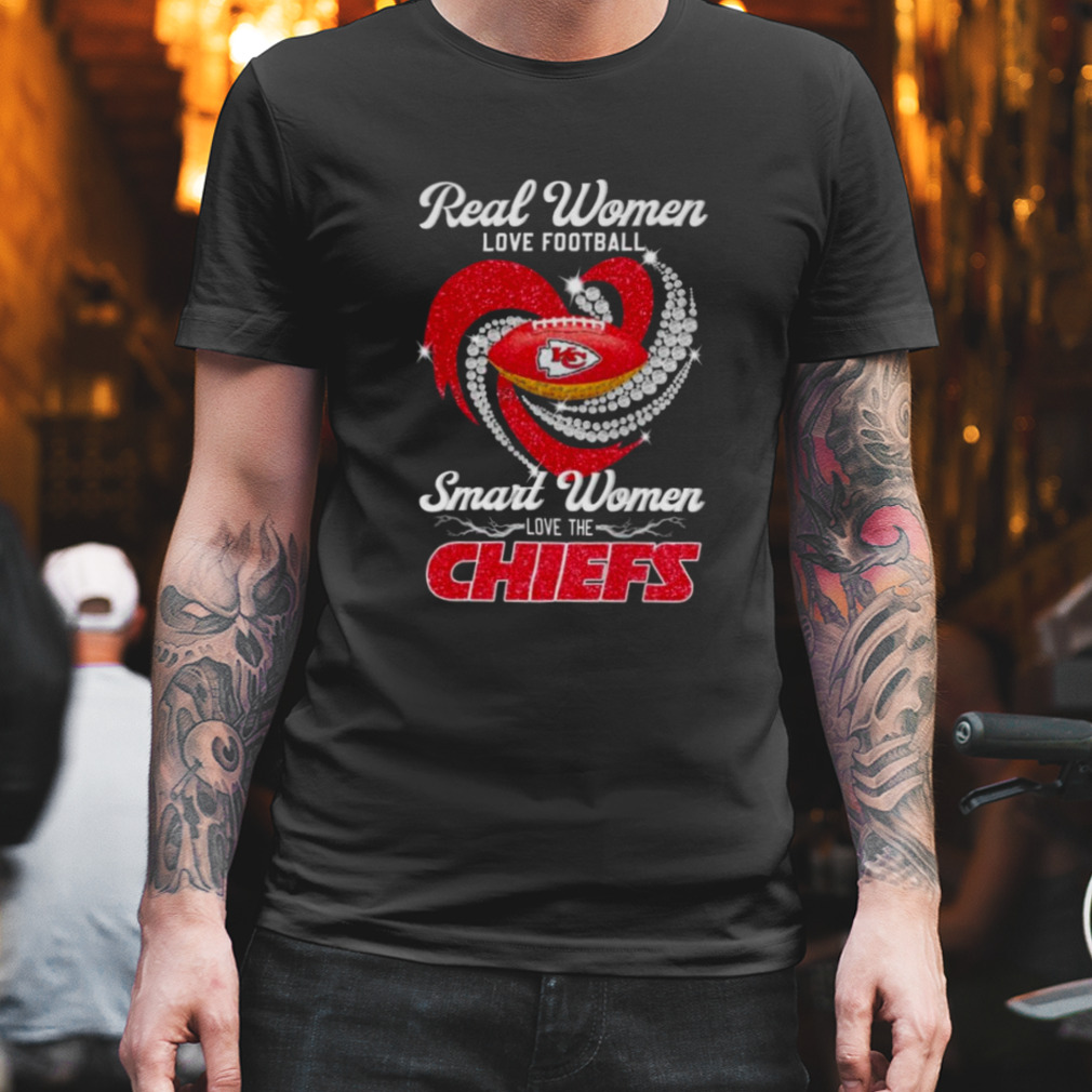 Real Women Love Football Smart Women Love The Kansas City Chiefs Heart Diamond 2023 Shirt