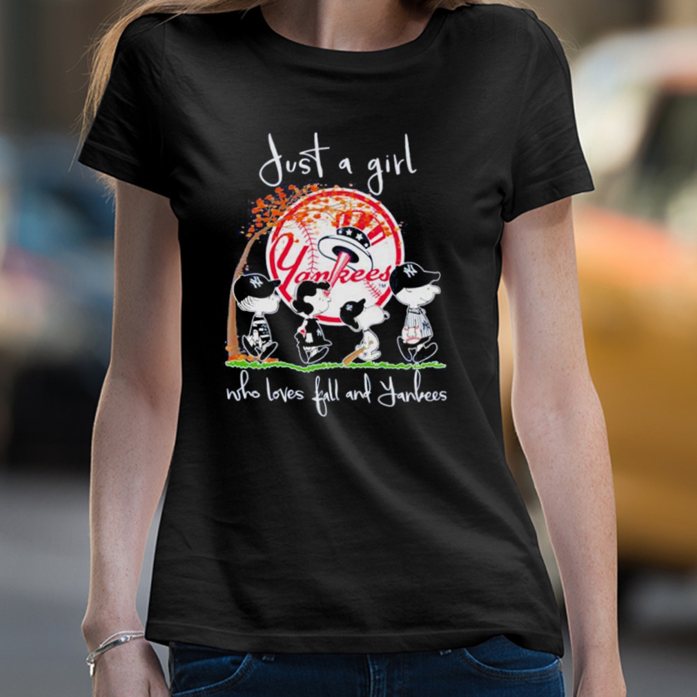 Just A Girl Who Loves Fall And Yankees T Shirt - teejeep