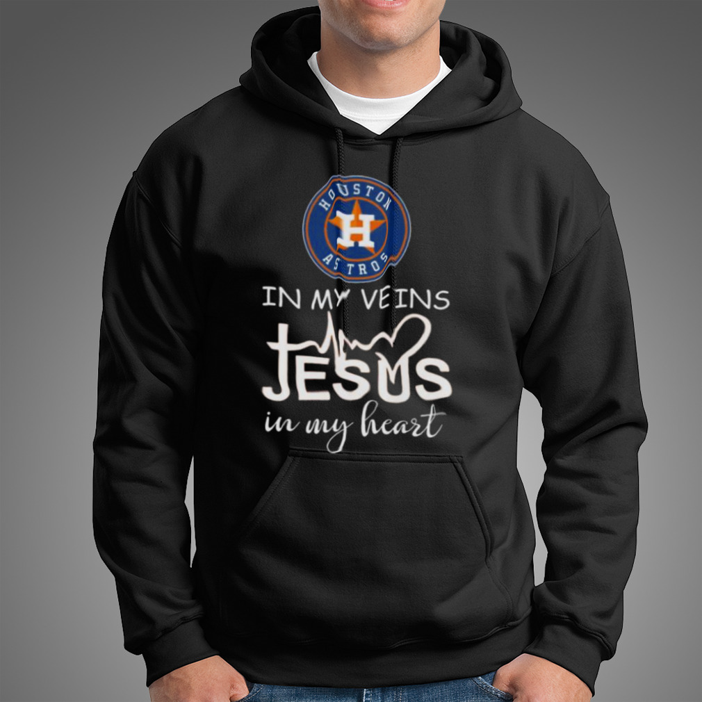 Houston Astros Logo 2023 In My Veins Jesus In My Heart Shirt
