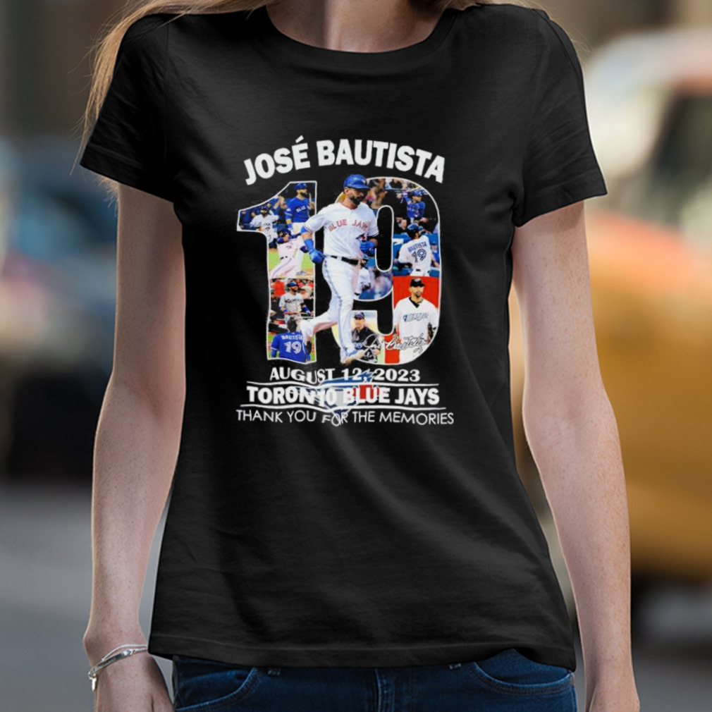 Jose Bautista 19 Toronto Blue Jays August 12 2023 Thank You For The  Memories Signature Shirt