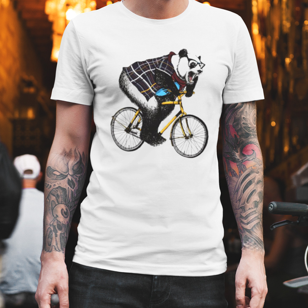 Hipster Panda Riding Bicycle shirt