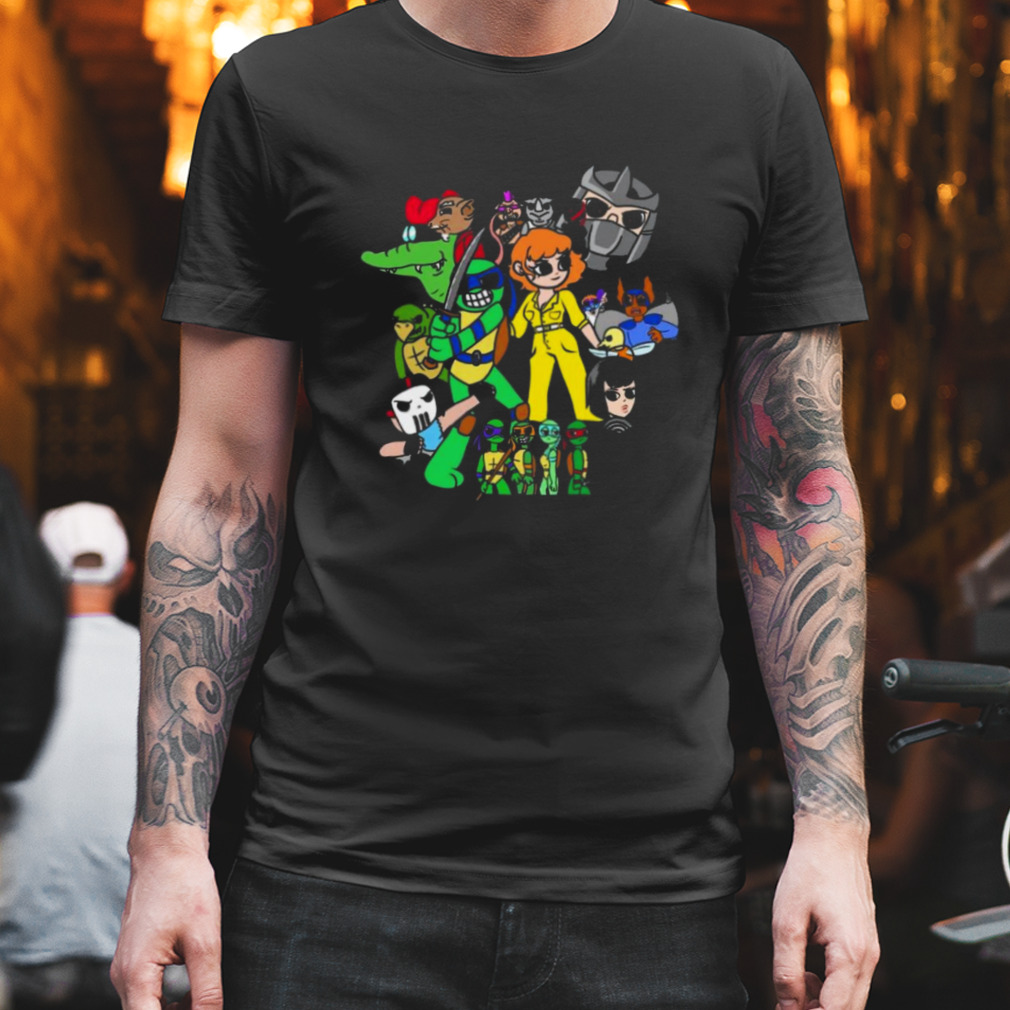 Mutant turtles vs the world TMNT art design t-shirt