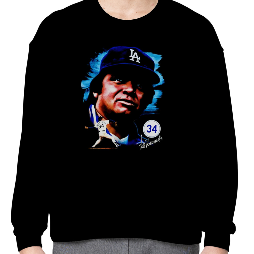 Number 34 Portrait Los Angeles Dodgers Fernando Valenzuela Shirt, hoodie,  longsleeve, sweater