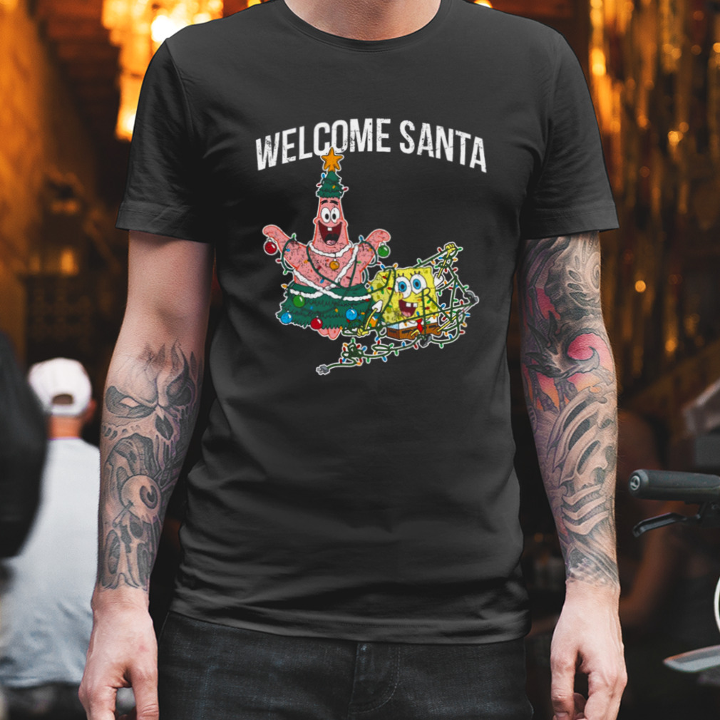 Patrick Star Welcome Santa Christmas Halloween Spongebob shirt