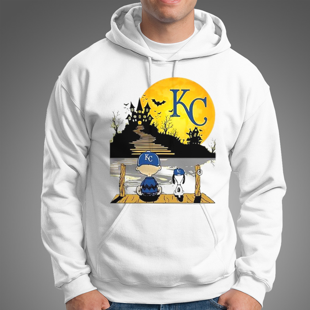 Peanuts Snoopy Charlie Brown Kansas City Royals Sitting Under Moon