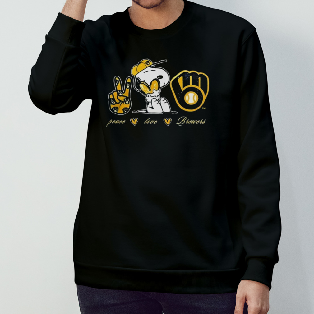 Snoopy Milwaukee Brewers Peace Love Brewers shirt, hoodie, sweater