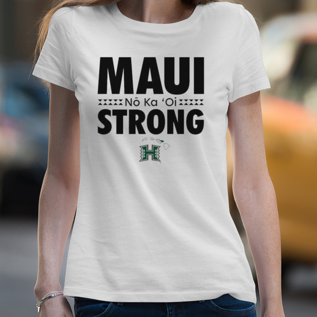 Men's Blue 84 White Hawaii Rainbow Warriors Maui Strong T-Shirt