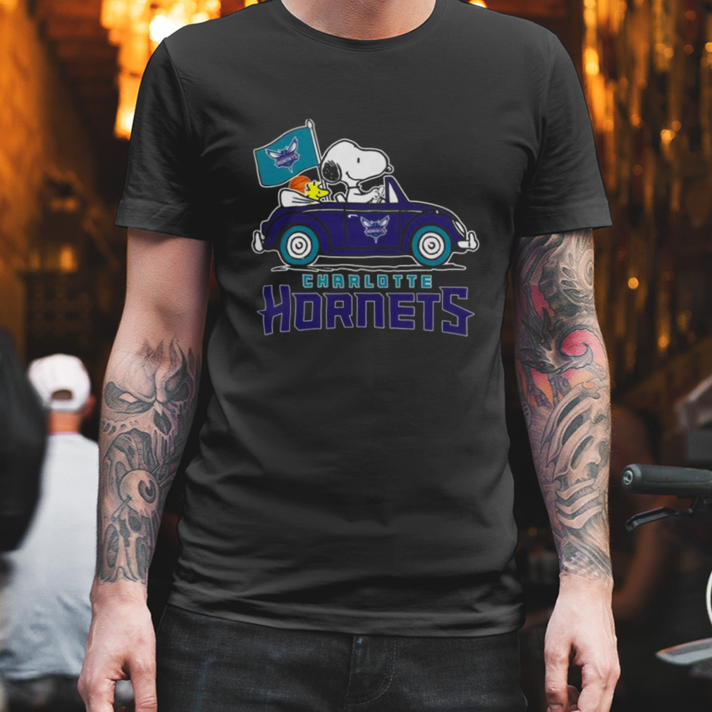 charlotte Hornets Basketball Snoopy Dog Driving Car Shirt