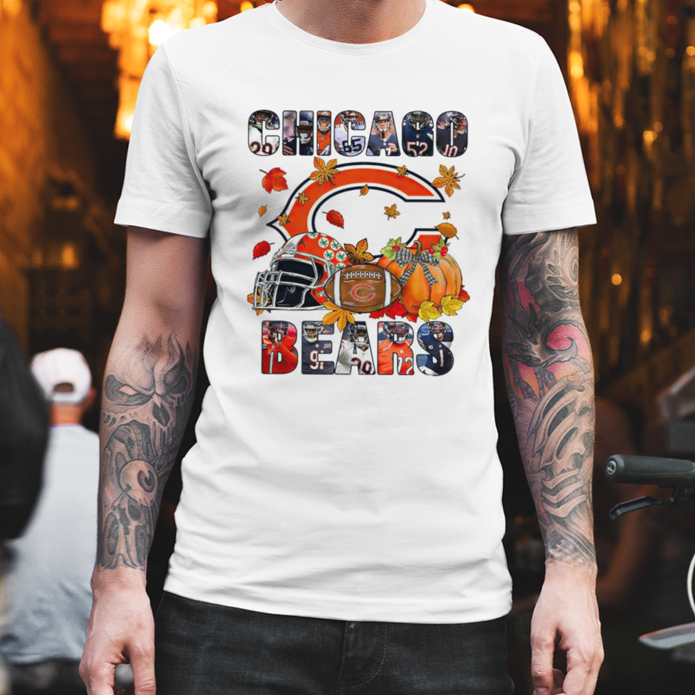 Chicago Bears fall helmet pumpkin shirt