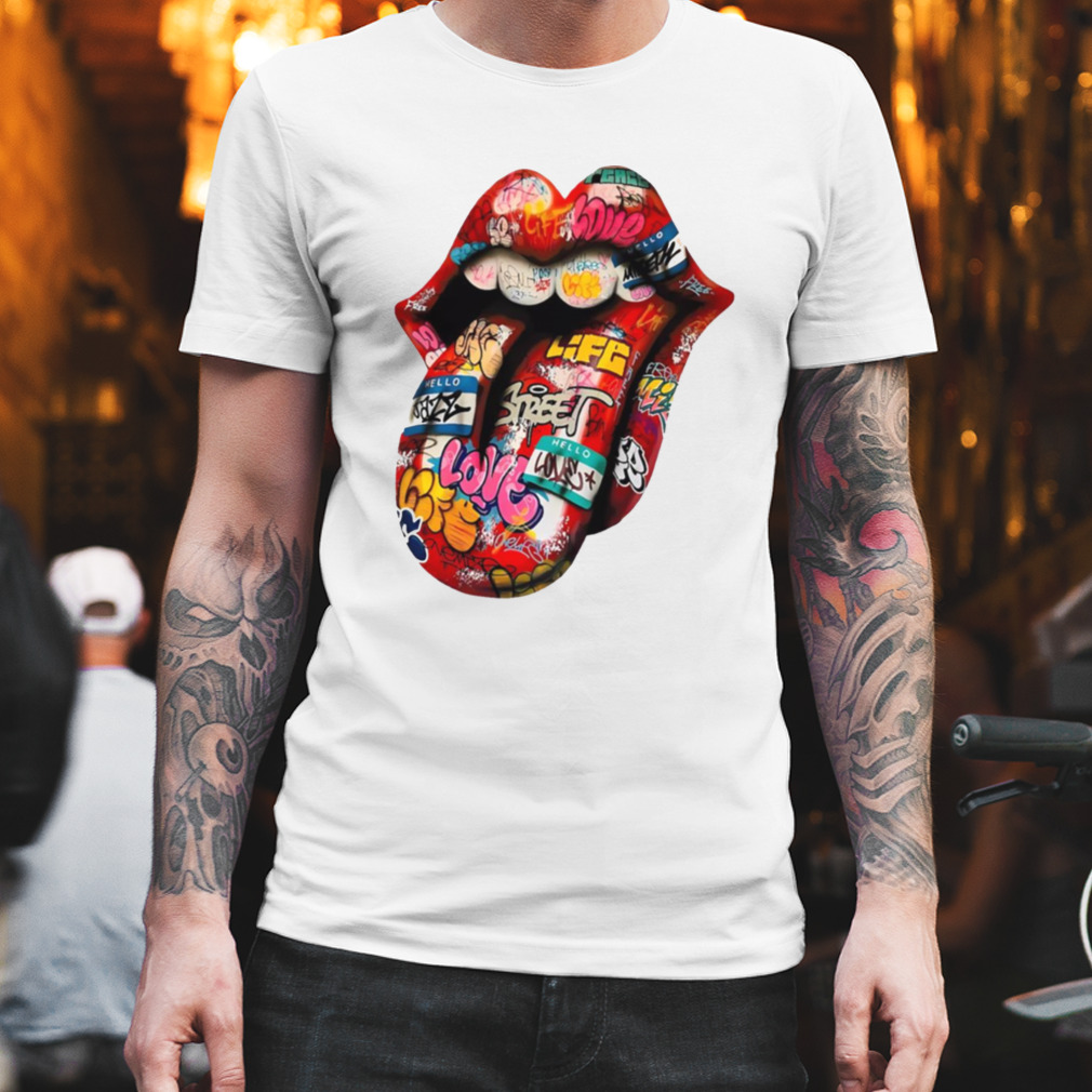 Rock N Roll Skull Pattern Rolling Stones shirt