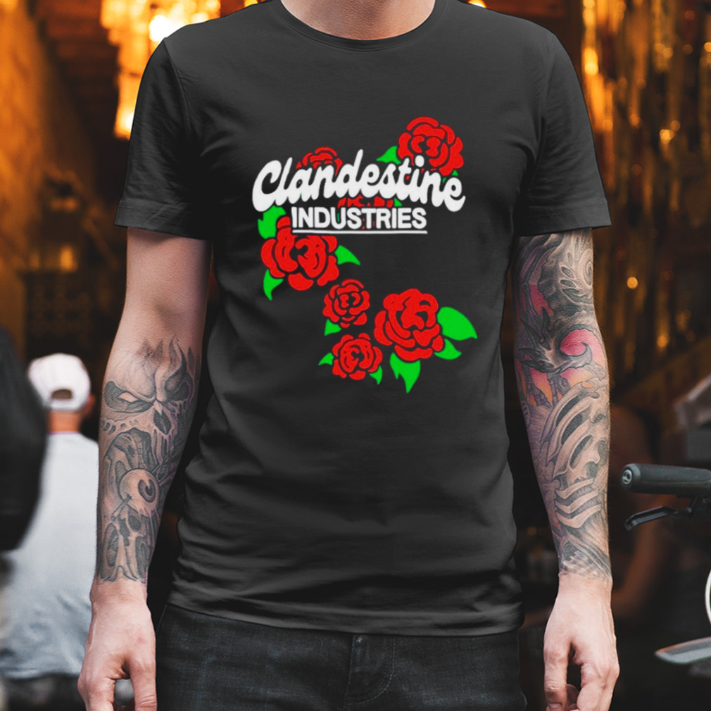 Clandestine industries band of roses shirt