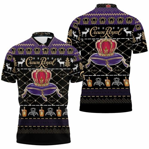 Crown Royal Whisky Wine Ugly Christmas 3d Jersey Polo Shirt Model A31513 All Over Print Shirt 3d T-shirt