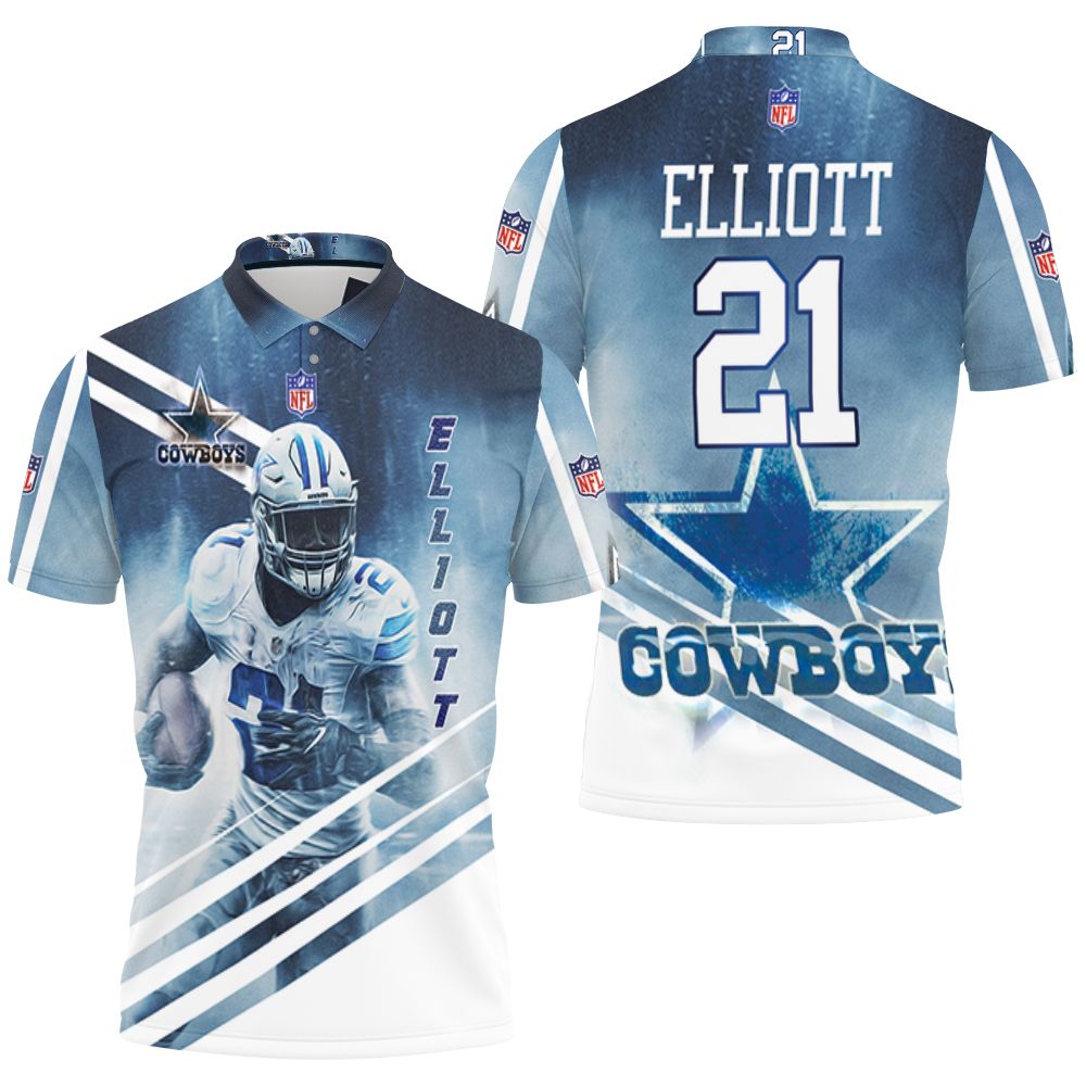 Dallas Cowboys Ezekiel Elliott 21 3d Polo Shirt All Over Print Shirt 3d T-shirt