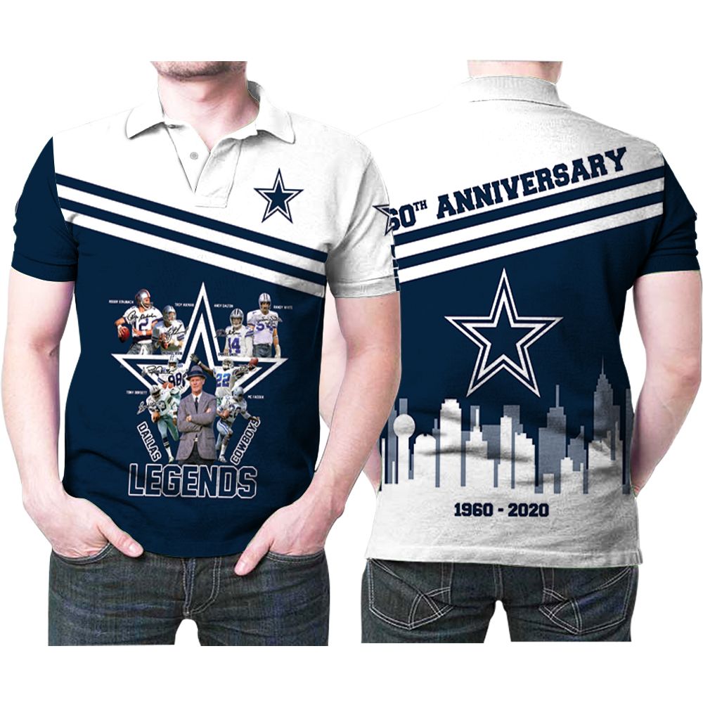 Dallas Cowboys Legends Signature 60th Anniversary 3d Printed Gift For Cowboys Fan Polo Shirt All Over Print Shirt 3d T-shirt