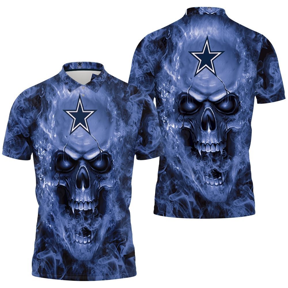 Dallas Cowboys Nfl Fans Skull Polo Shirt All Over Print Shirt 3d T-shirt