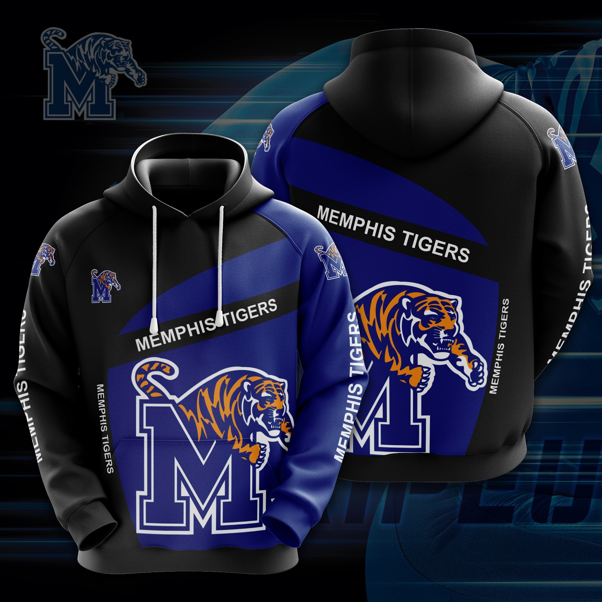 Ncaa Memphis Tigers 3D Printed HoodieZipper Hoodie