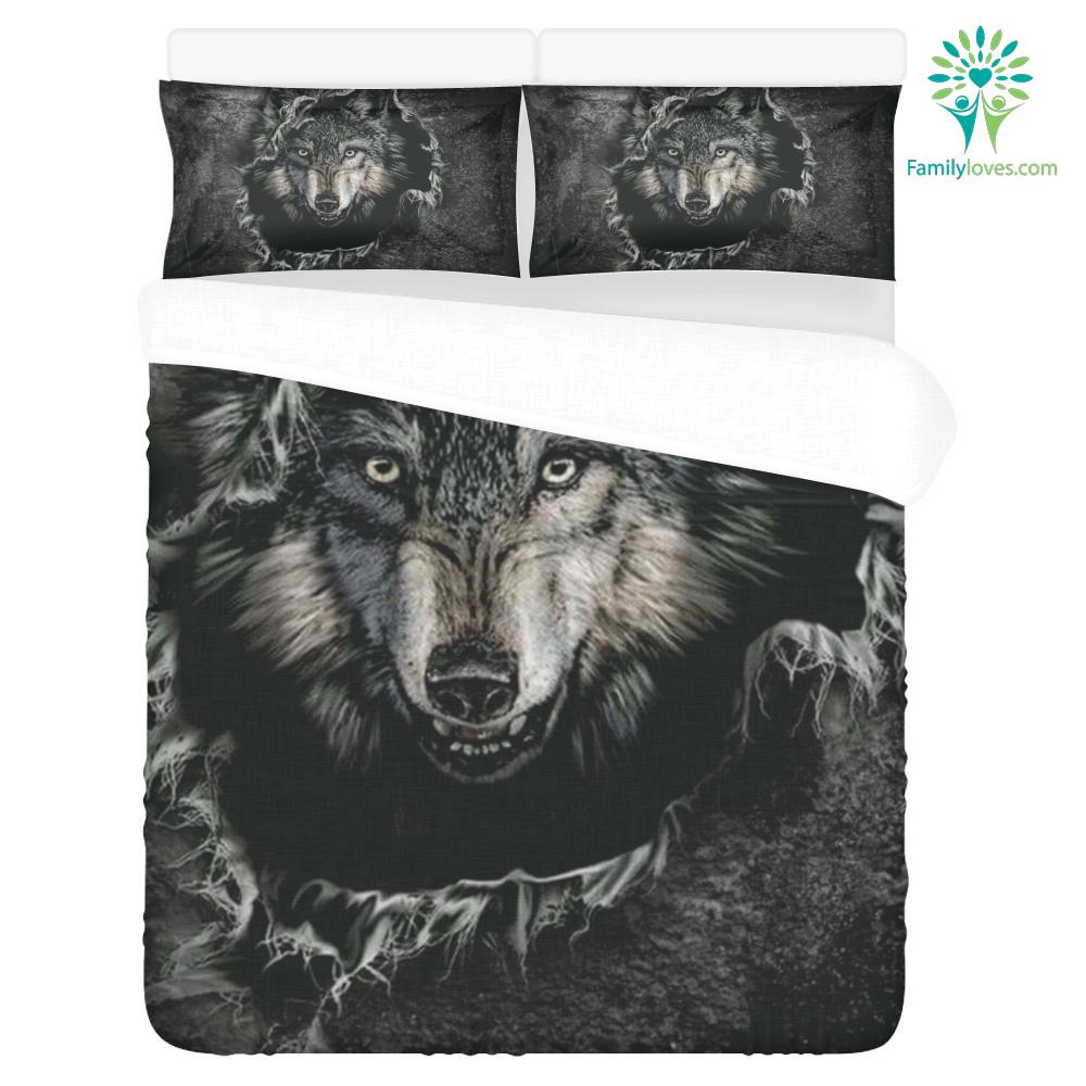 Breakthrough Wolf 3-Piece Bedding Set 1 Duvet Cover 2 Pillowcases - Family Loves US Military Veterans Shirts Gifts Ideas